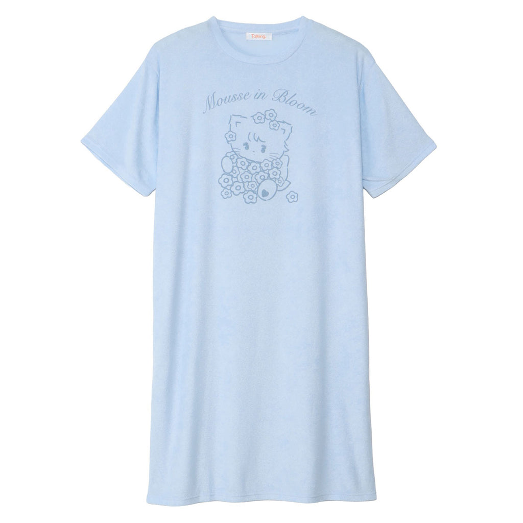 Lil ala mode ルームロングワンピース Bloom ムース ブルー