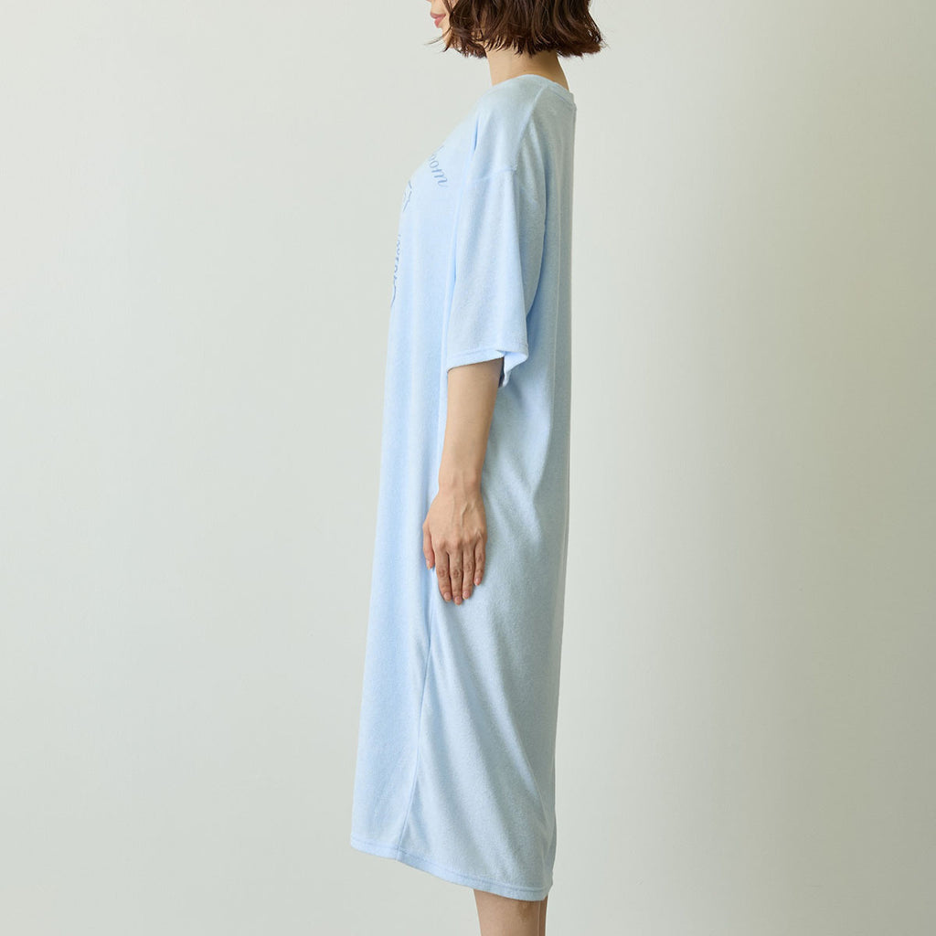 Lil ala mode ルームロングワンピース Bloom ムース ブルー