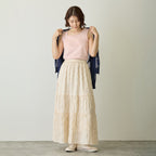 Lil ala mode カップ付きタンクトップ Bloom ムース ピンク