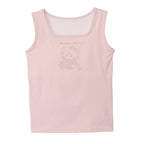 Lil ala mode カップ付きタンクトップ Bloom ムース ピンク