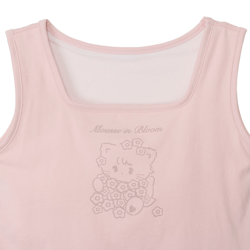Lil ala mode カップ付きタンクトップ Bloom ムース ピンク