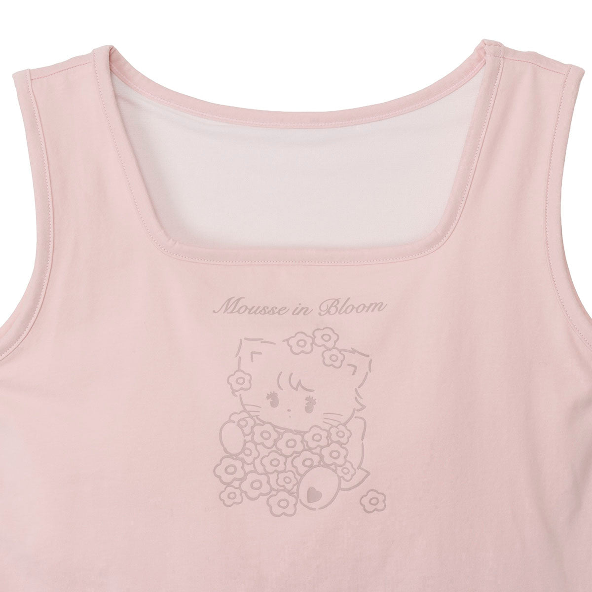 Lil ala mode カップ付きタンクトップ Bloom ムース ピンク