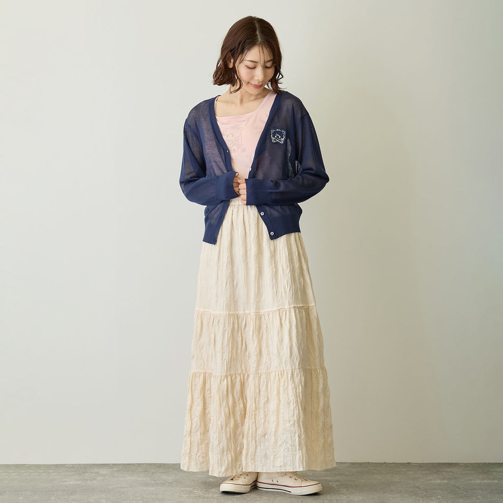 Lil ala mode カーディガン Bloom ムース ネイビー