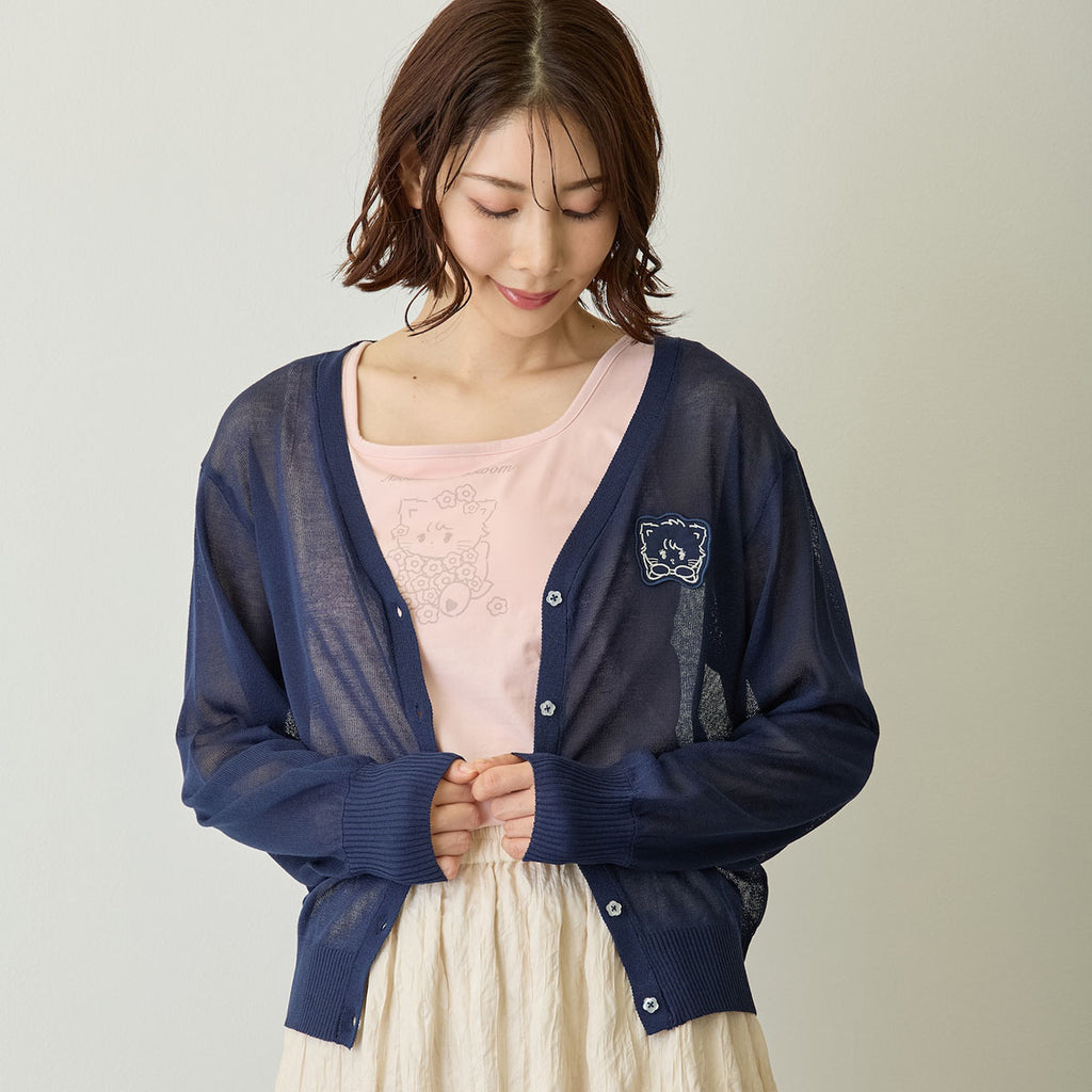 Lil ala mode カーディガン Bloom ムース ネイビー