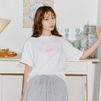 Lil ala mode Tシャツ RIBBON MOUSSE ホワイト