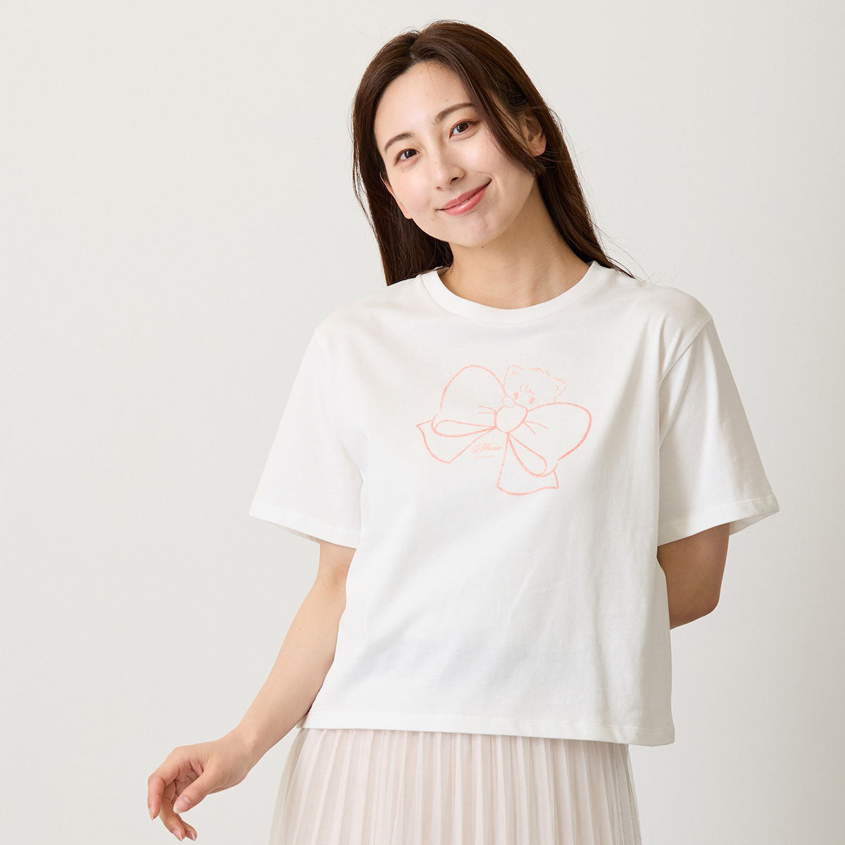 Lil ala mode Tシャツ RIBBON MOUSSE ホワイト