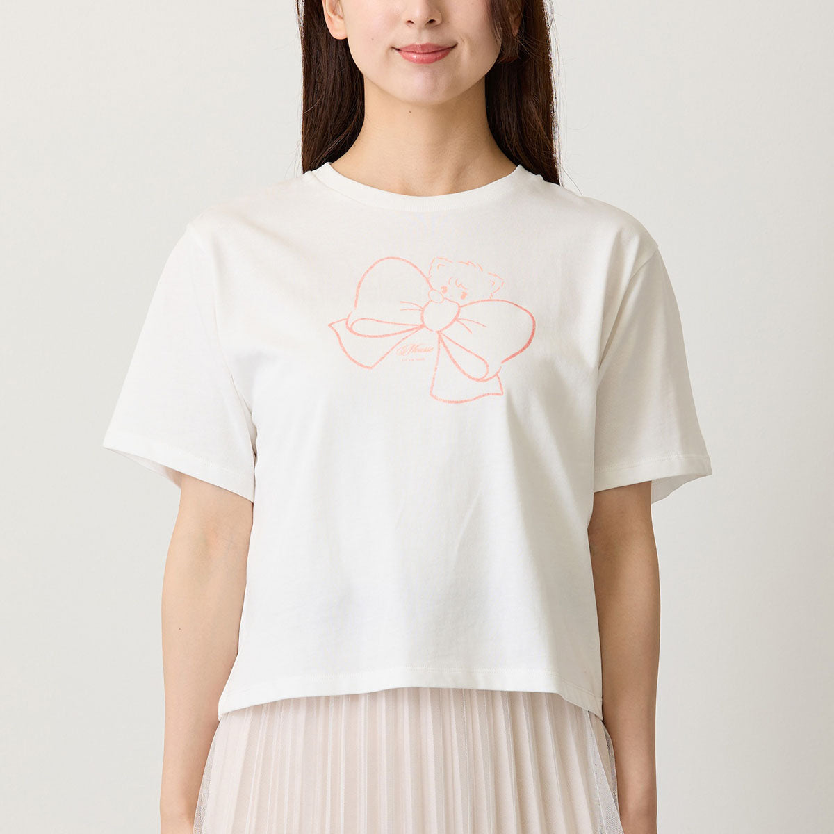 Lil ala mode Tシャツ RIBBON MOUSSE ホワイト