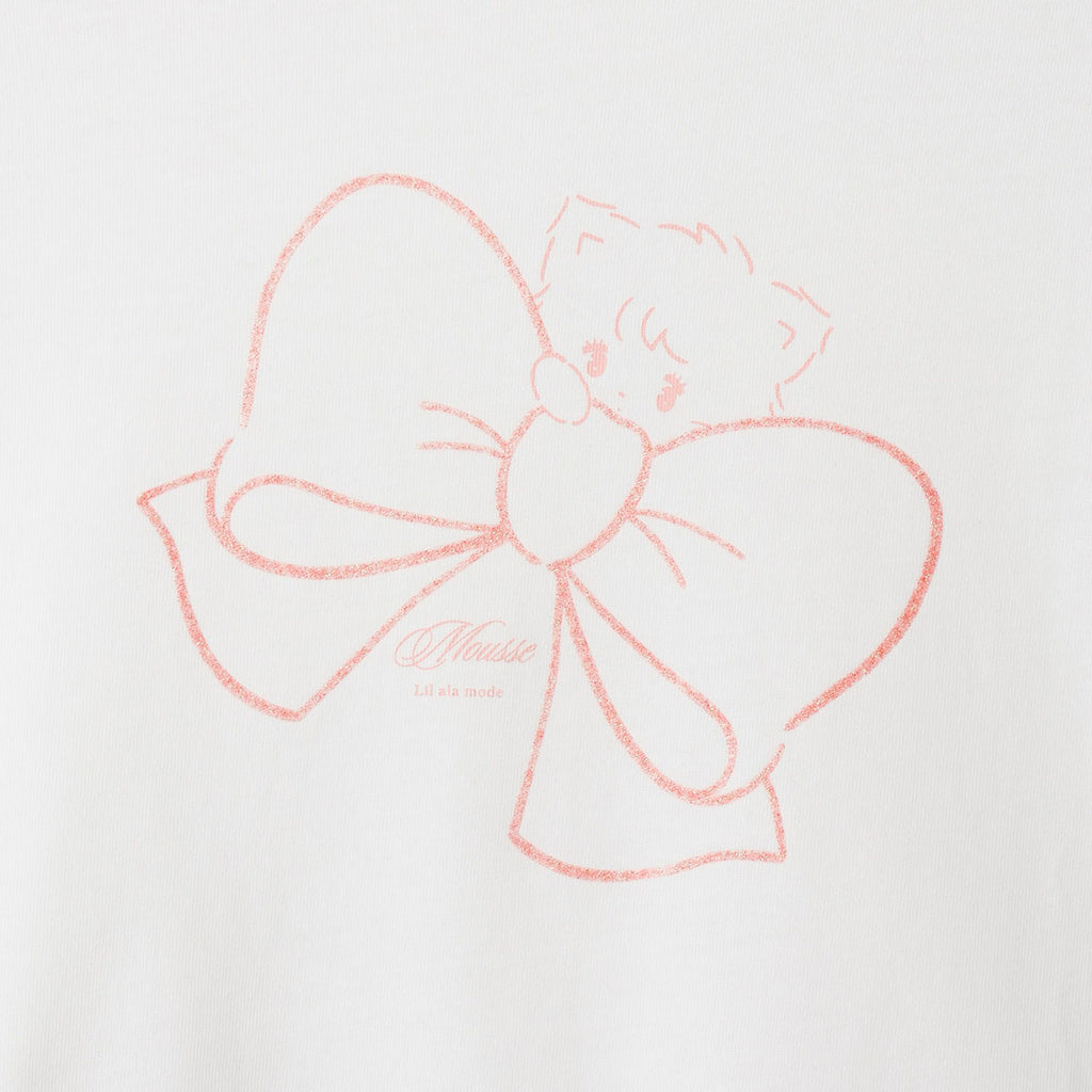 Lil ala mode Tシャツ RIBBON MOUSSE ホワイト
