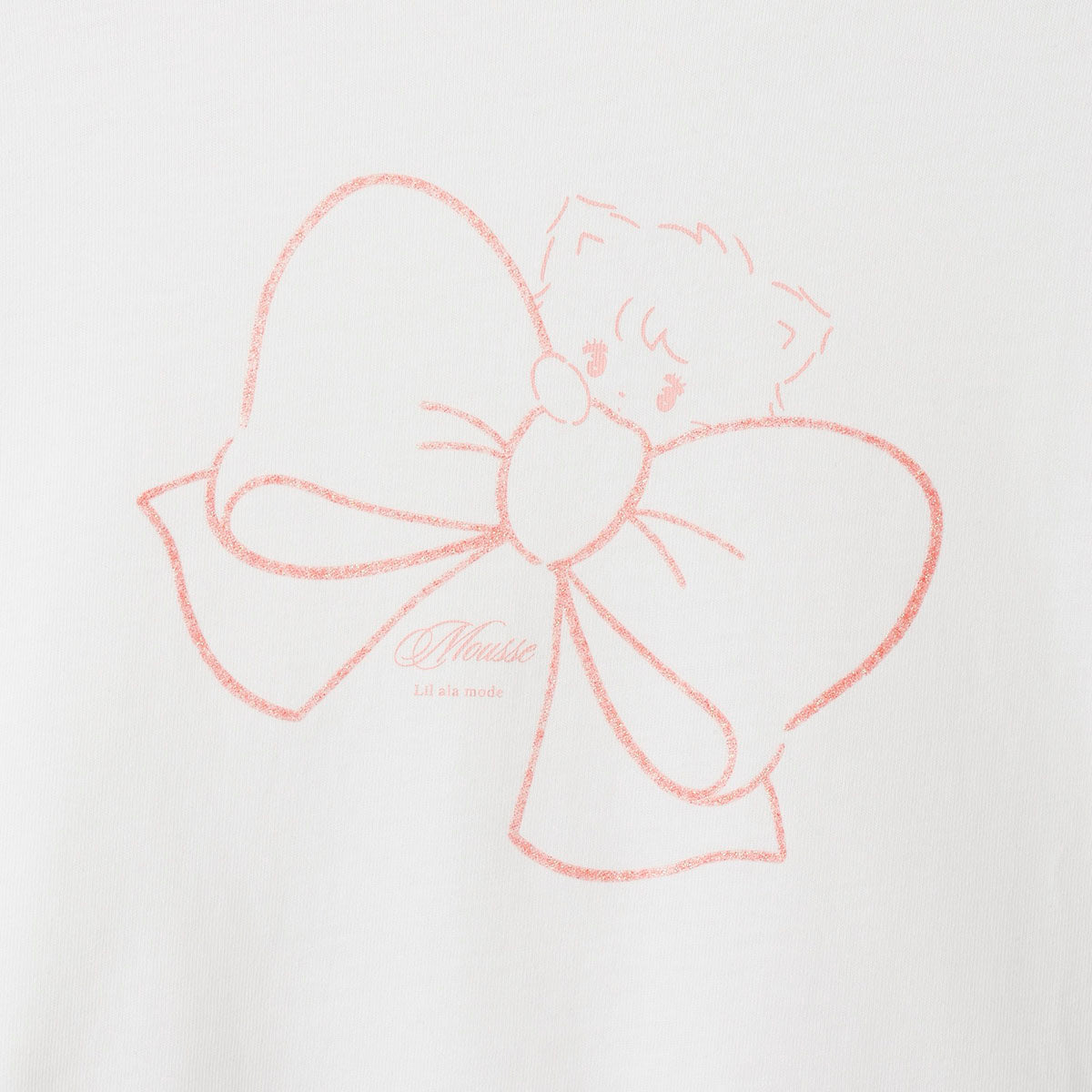 Lil ala mode Tシャツ RIBBON MOUSSE ホワイト