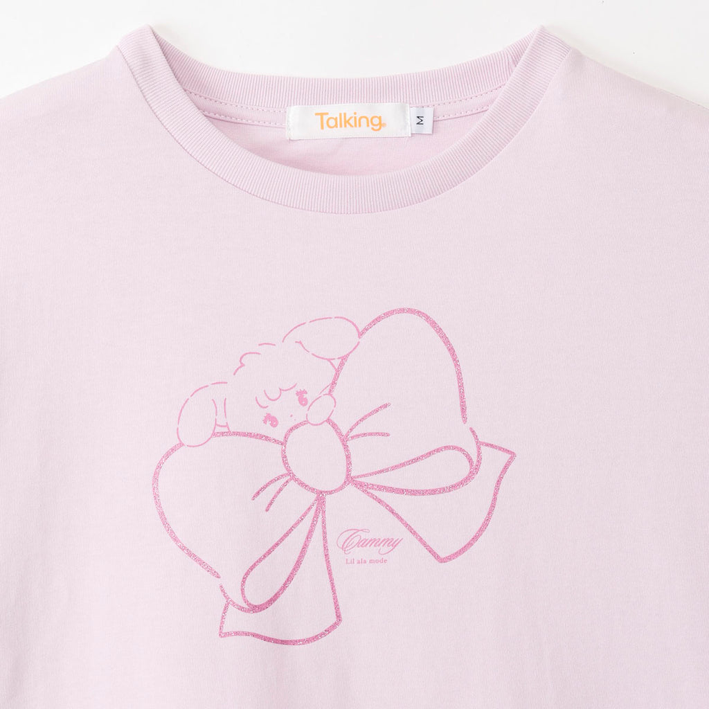 Lil ala mode Tシャツ RIBBON CAMMY ピンク