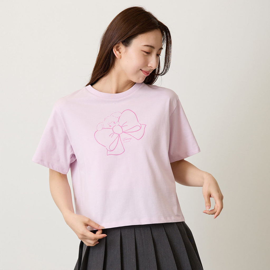 Lil ala mode Tシャツ RIBBON CAMMY ピンク