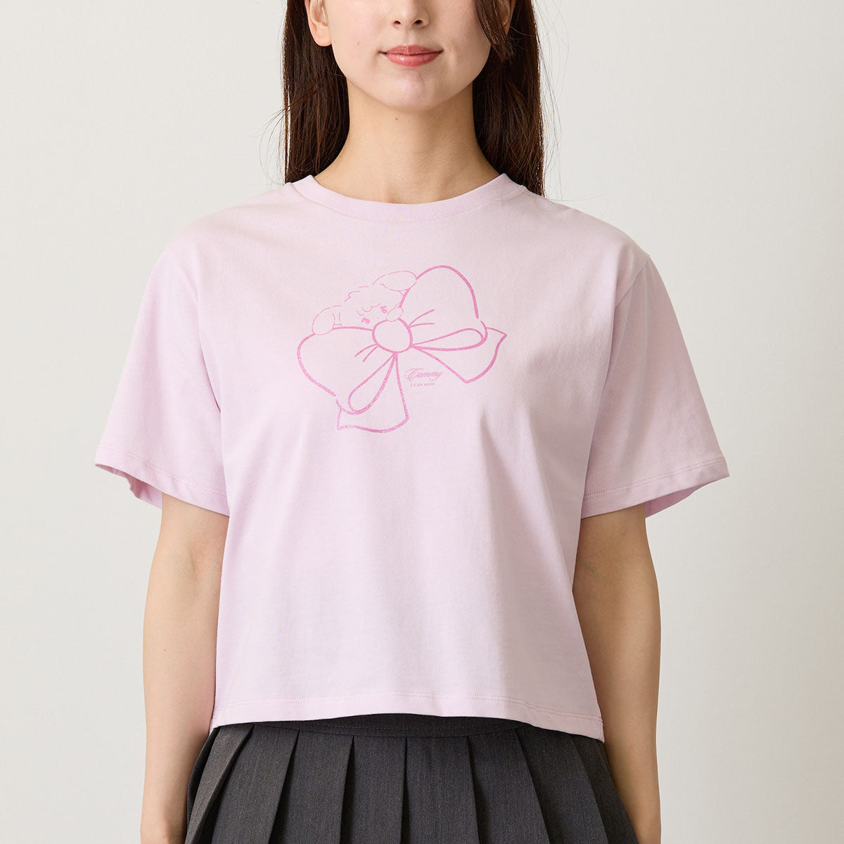 Lil ala mode Tシャツ RIBBON CAMMY ピンク