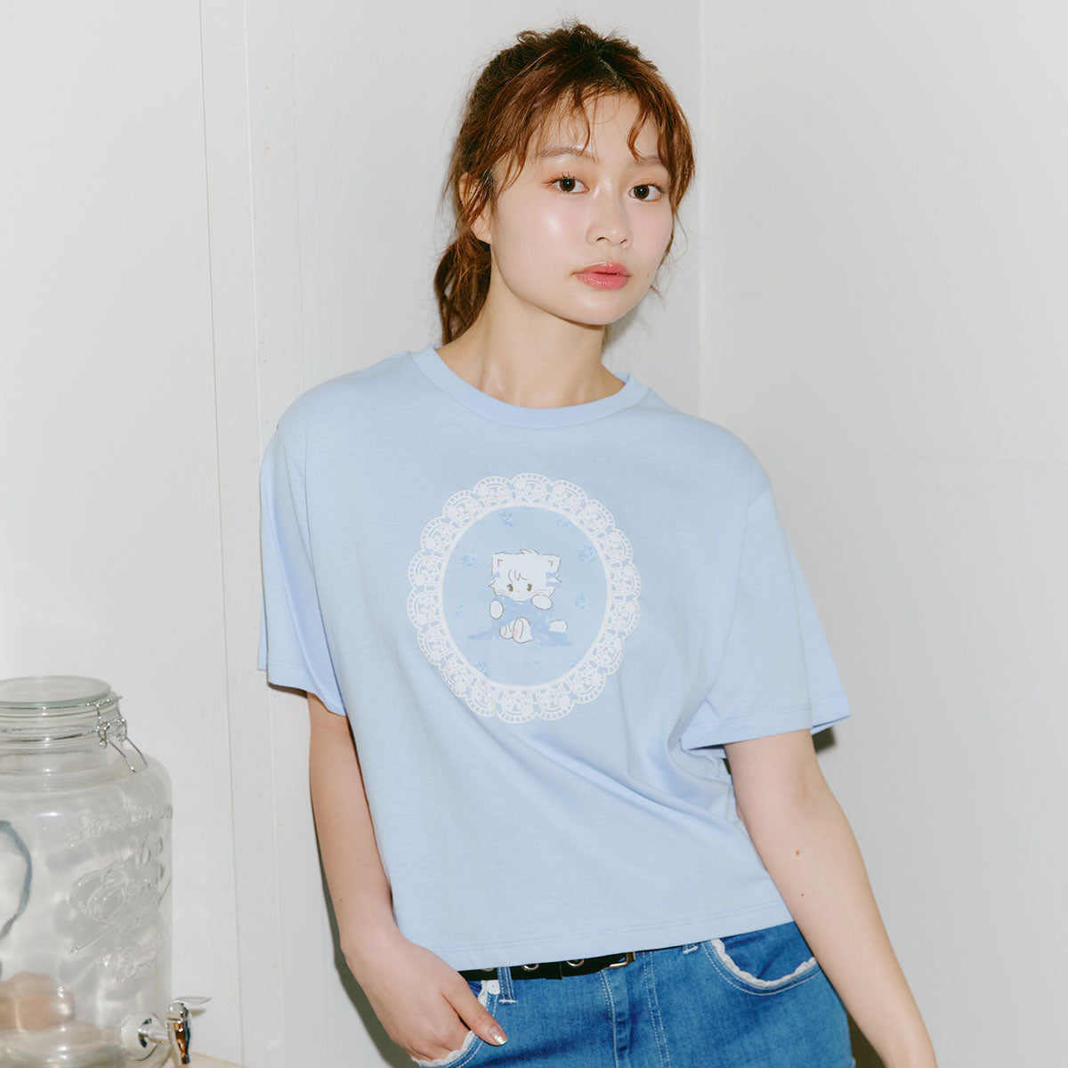 Lil ala mode Tシャツ RACE FRAME ブルー