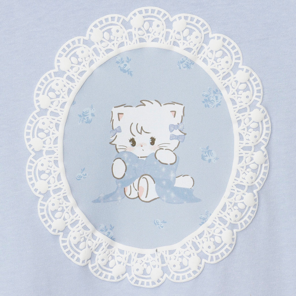 Lil ala mode Tシャツ RACE FRAME ブルー
