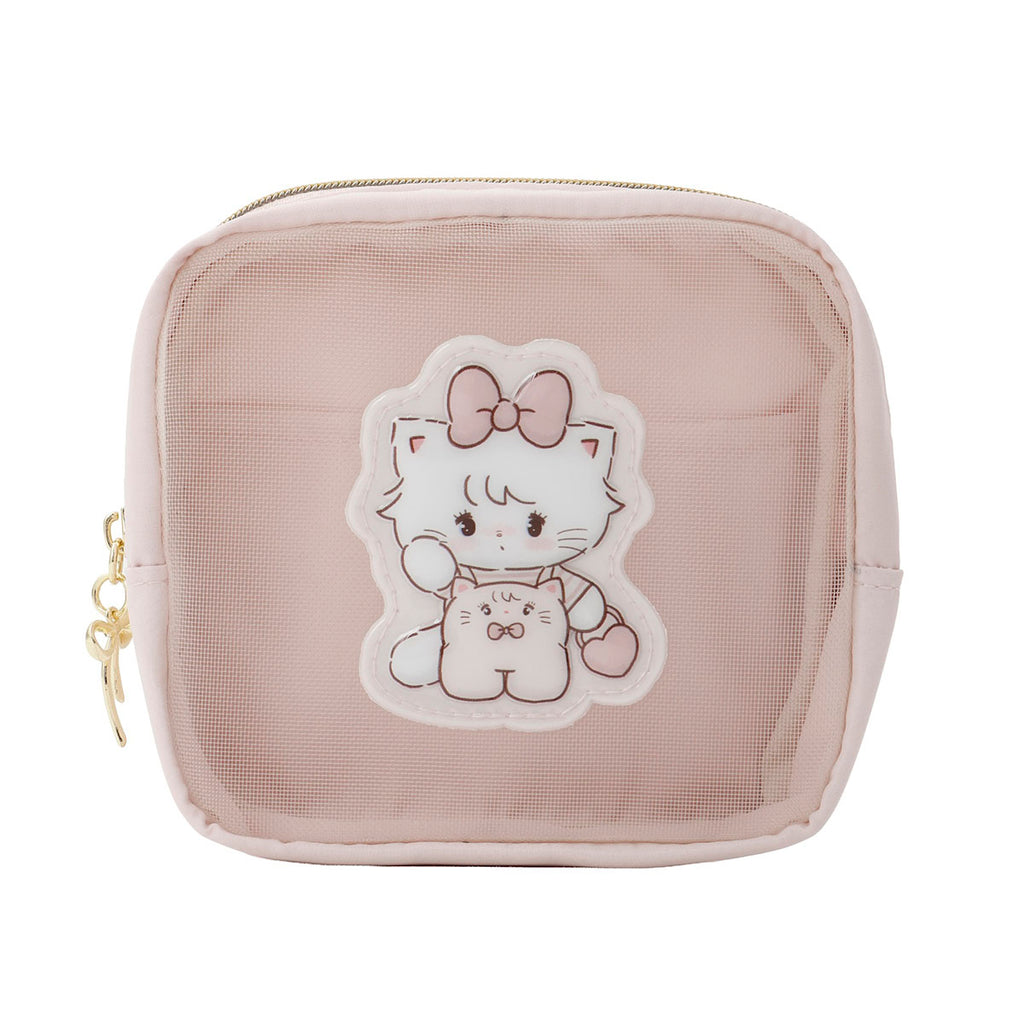 Lil ala mode ぷっくりアップリケポーチ MOUSSE コーラルピンク