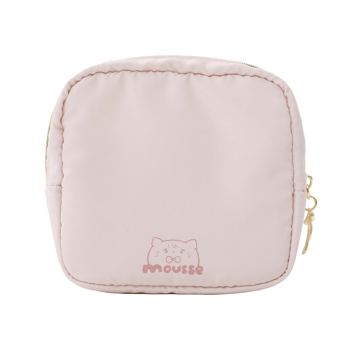 Lil ala mode ぷっくりアップリケポーチ MOUSSE コーラルピンク