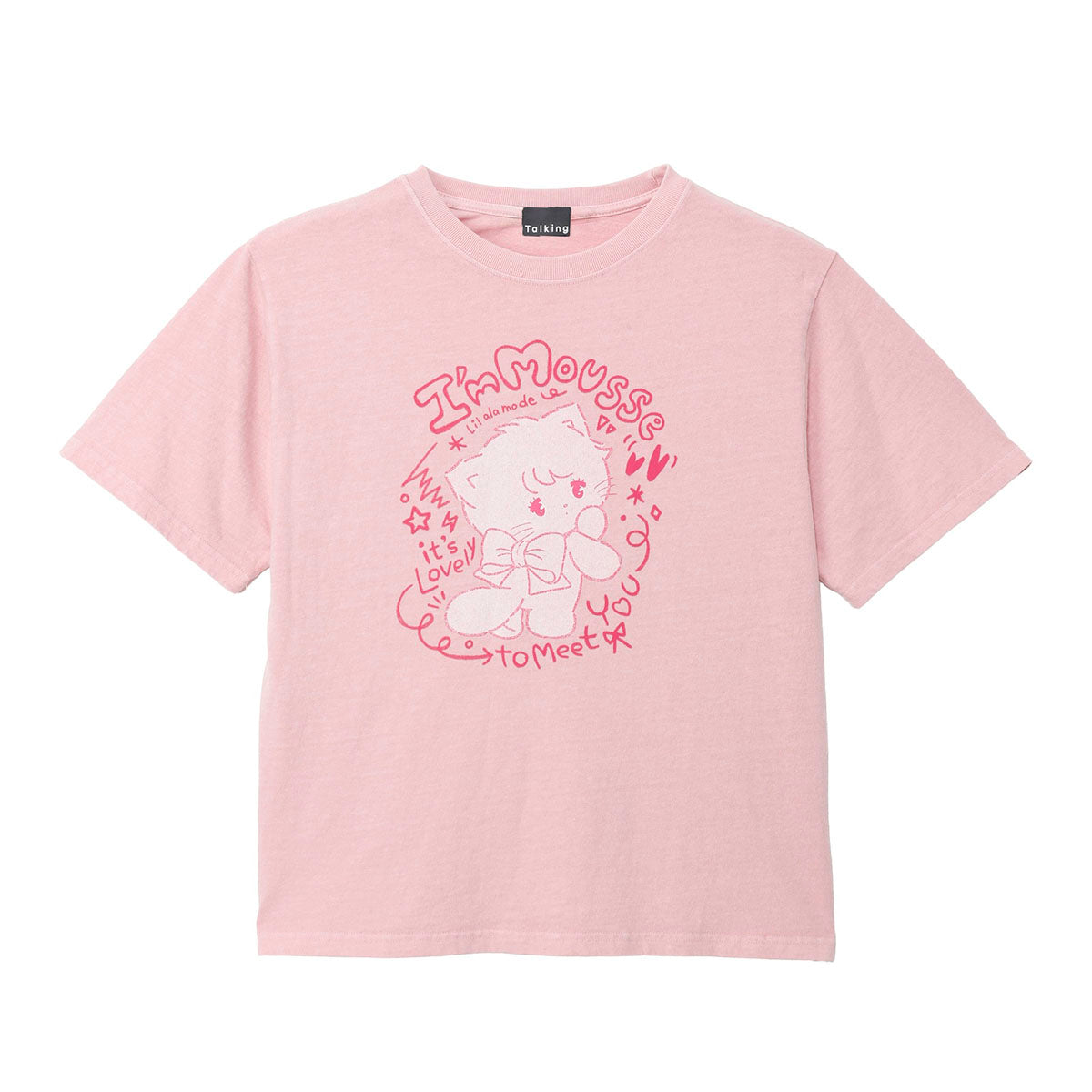 Lil ala mode Tシャツ I'm MOUSSE ピンク