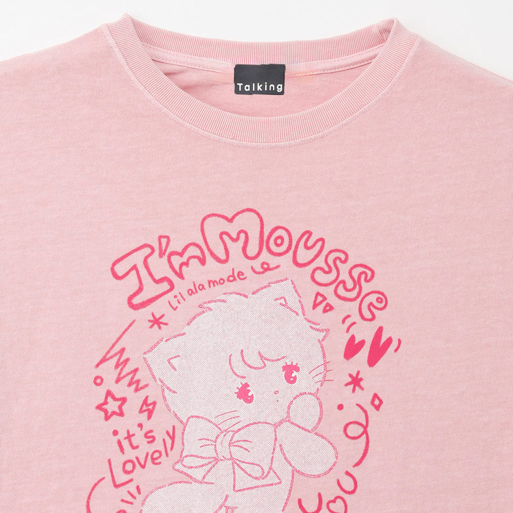 Lil ala mode Tシャツ I'm MOUSSE ピンク