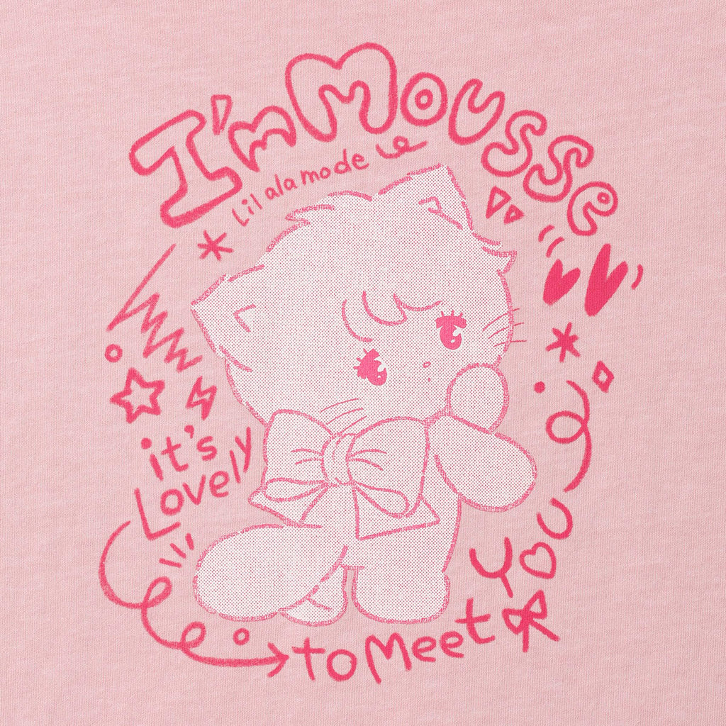 Lil ala mode Tシャツ I'm MOUSSE ピンク