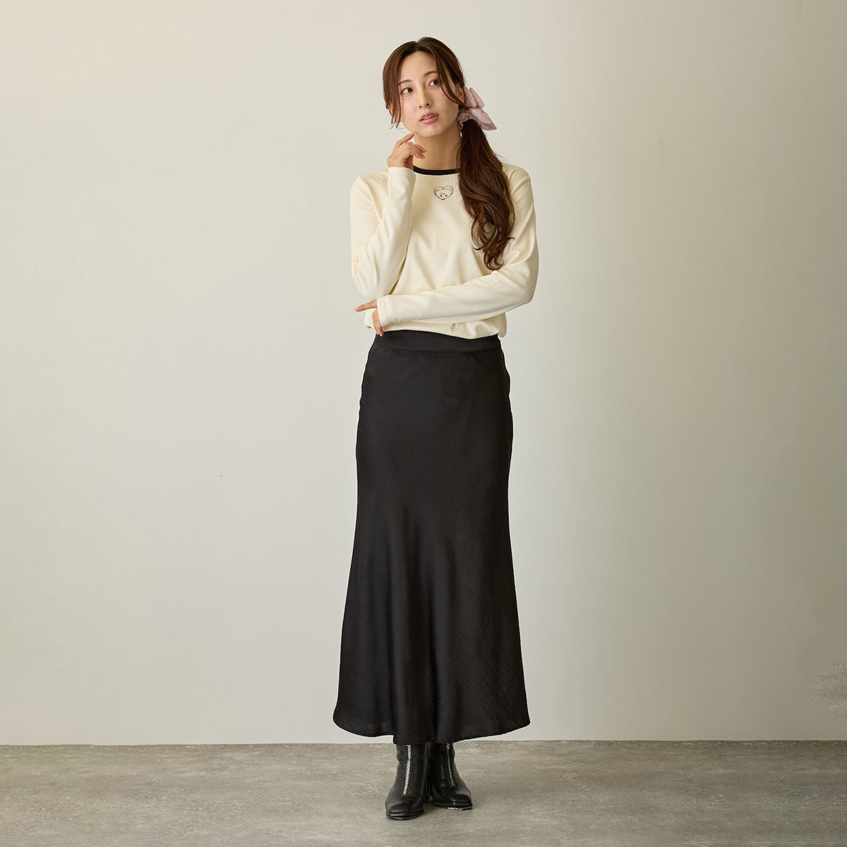 Lil ala mode 長袖Tシャツ ムース ホワイト