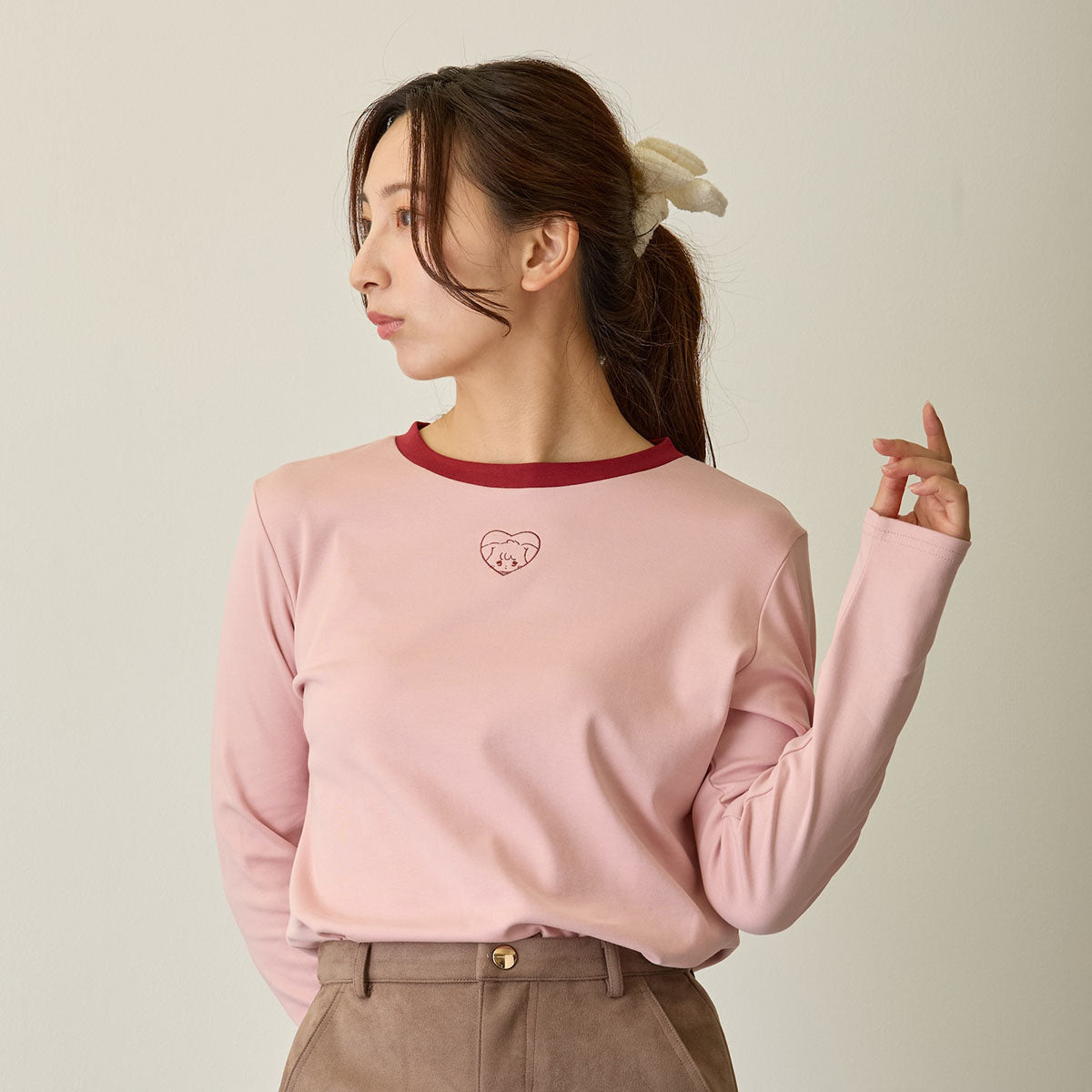 Lil ala mode 長袖Tシャツ キャミー ピンク