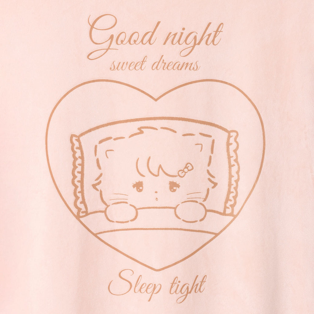 Lil ala mode  ルームウェアワンピース GOOD NIGHT ピンクベージュ