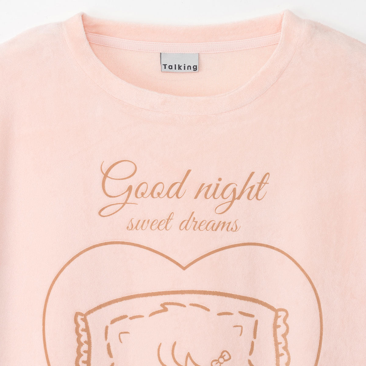 Lil ala mode  ルームウェアワンピース GOOD NIGHT ピンクベージュ