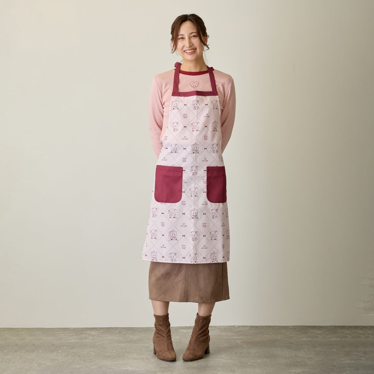 Lil ala mode エプロン Red Ribbon レッド