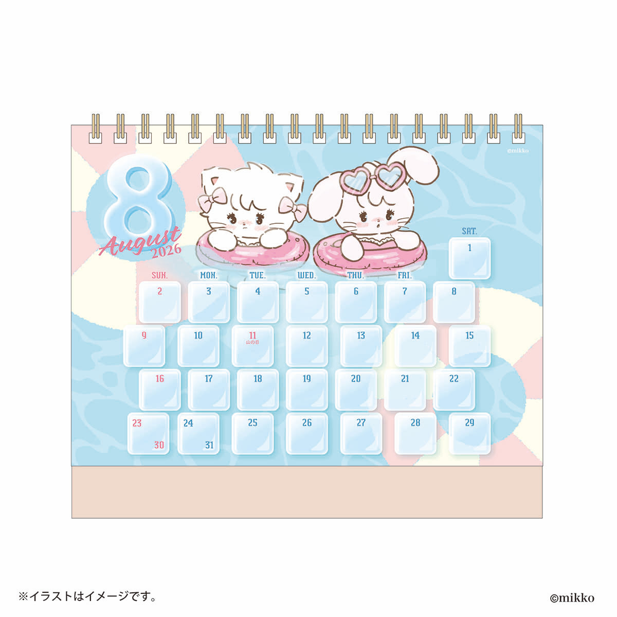 Lil ala mode 2026年4月始まり卓上カレンダー（ミニシール付き）