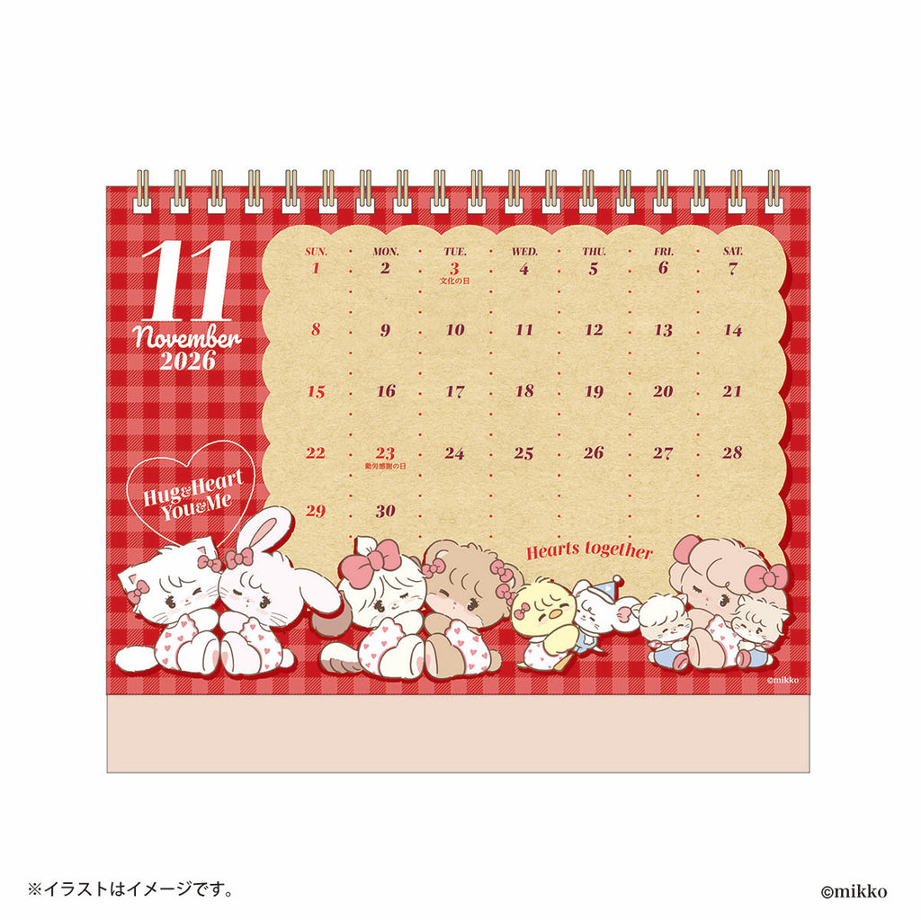 Lil ala mode 2026年4月始まり卓上カレンダー（ミニシール付き）