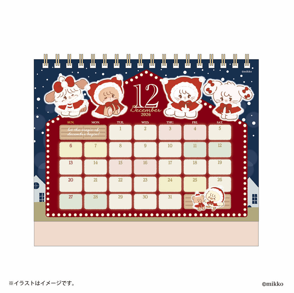 Lil ala mode 2026年4月始まり卓上カレンダー（ミニシール付き）