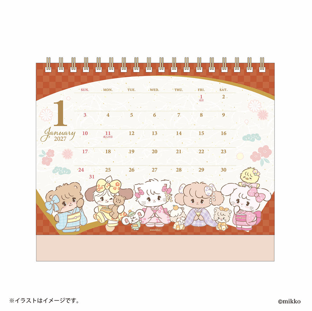 Lil ala mode 2026年4月始まり卓上カレンダー（ミニシール付き）