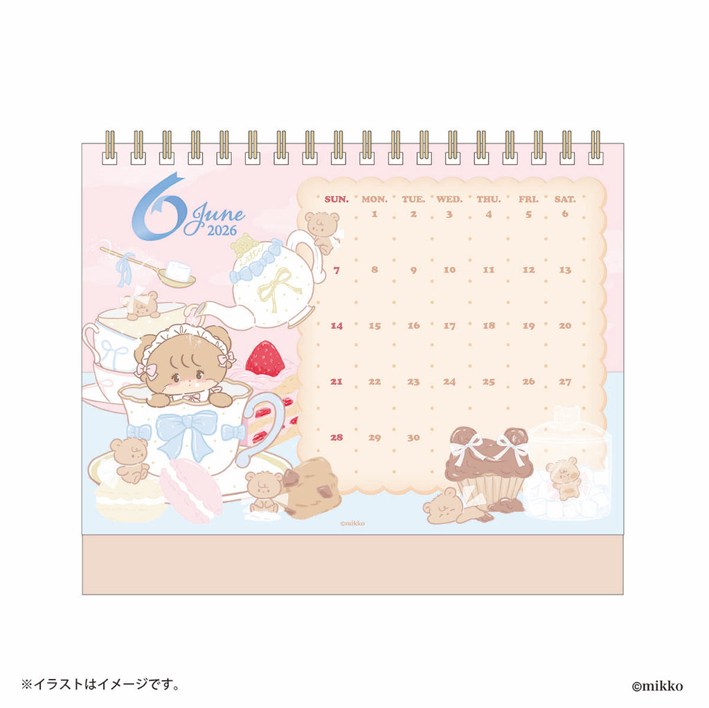 Lil ala mode 2026年4月始まり卓上カレンダー（ミニシール付き）