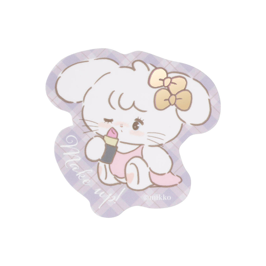 Lil ala mode スマホに貼れるサイズのキラキラ箔押しステッカー（Make up!）