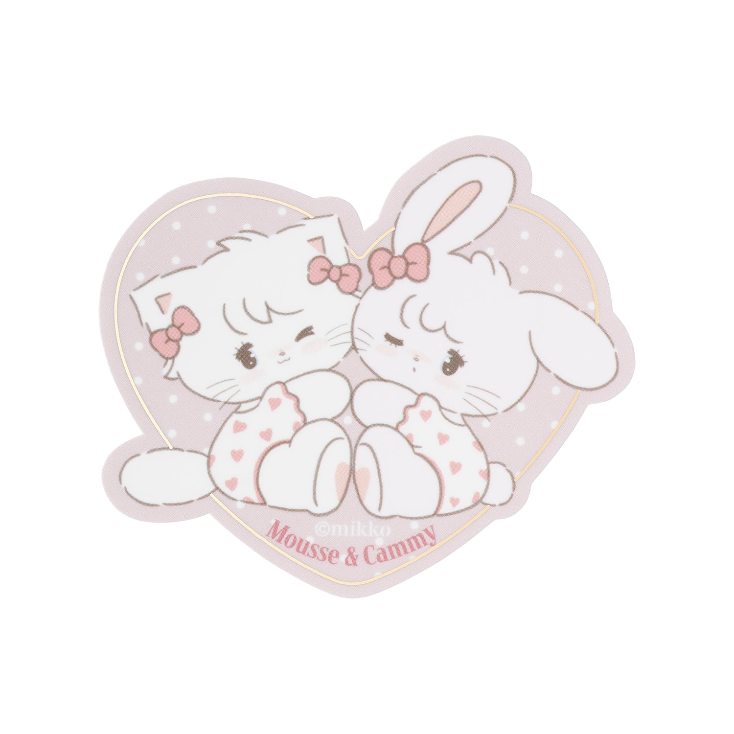 Lil ala mode スマホに貼れるサイズのキラキラ箔押しステッカー（ムース＆キャミー HUG）