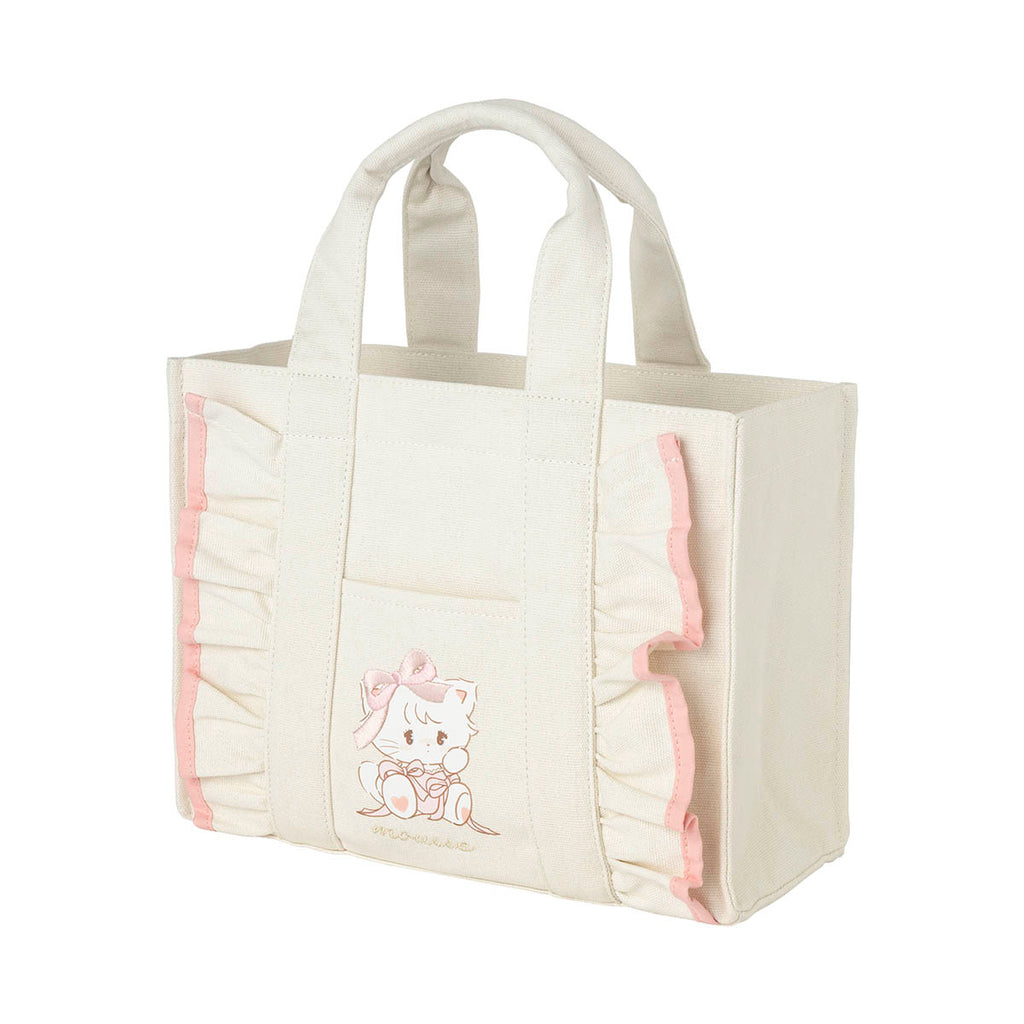 Lil ala mode フリル付きミニキャンバストート（ムース）