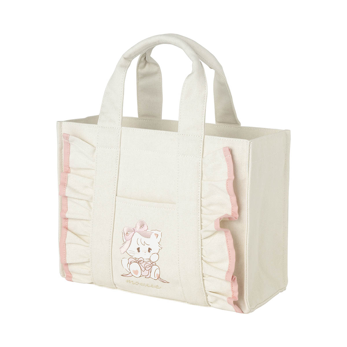 Lil ala mode フリル付きミニキャンバストート（ムース）