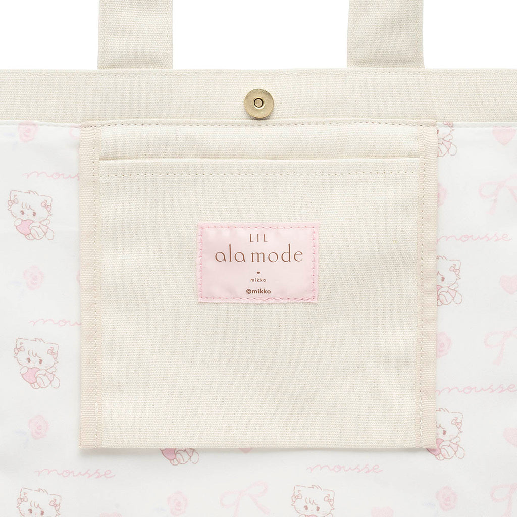 Lil ala mode フリル付きミニキャンバストート（ムース）