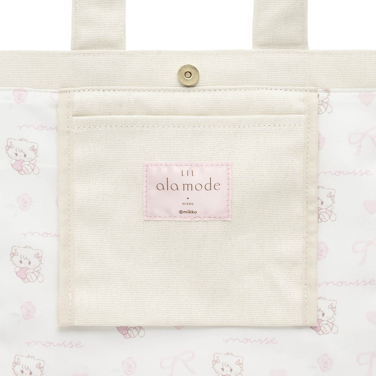 Lil ala mode フリル付きミニキャンバストート（ムース）