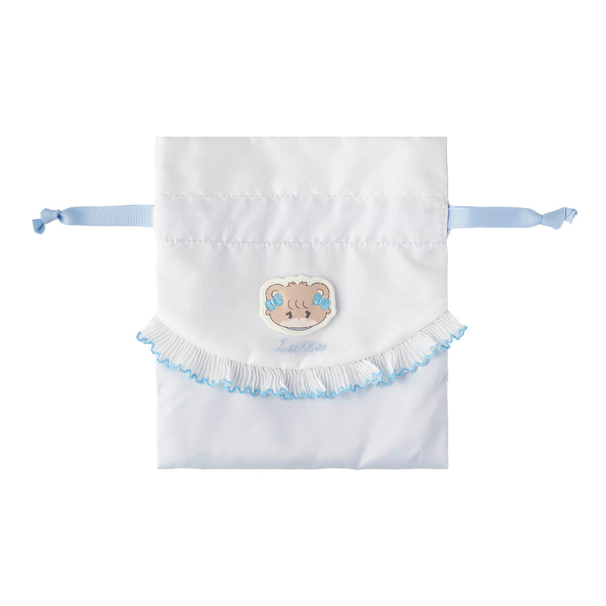 Lil ala mode ほどよいサイズのレース付き巾着（ラテ）