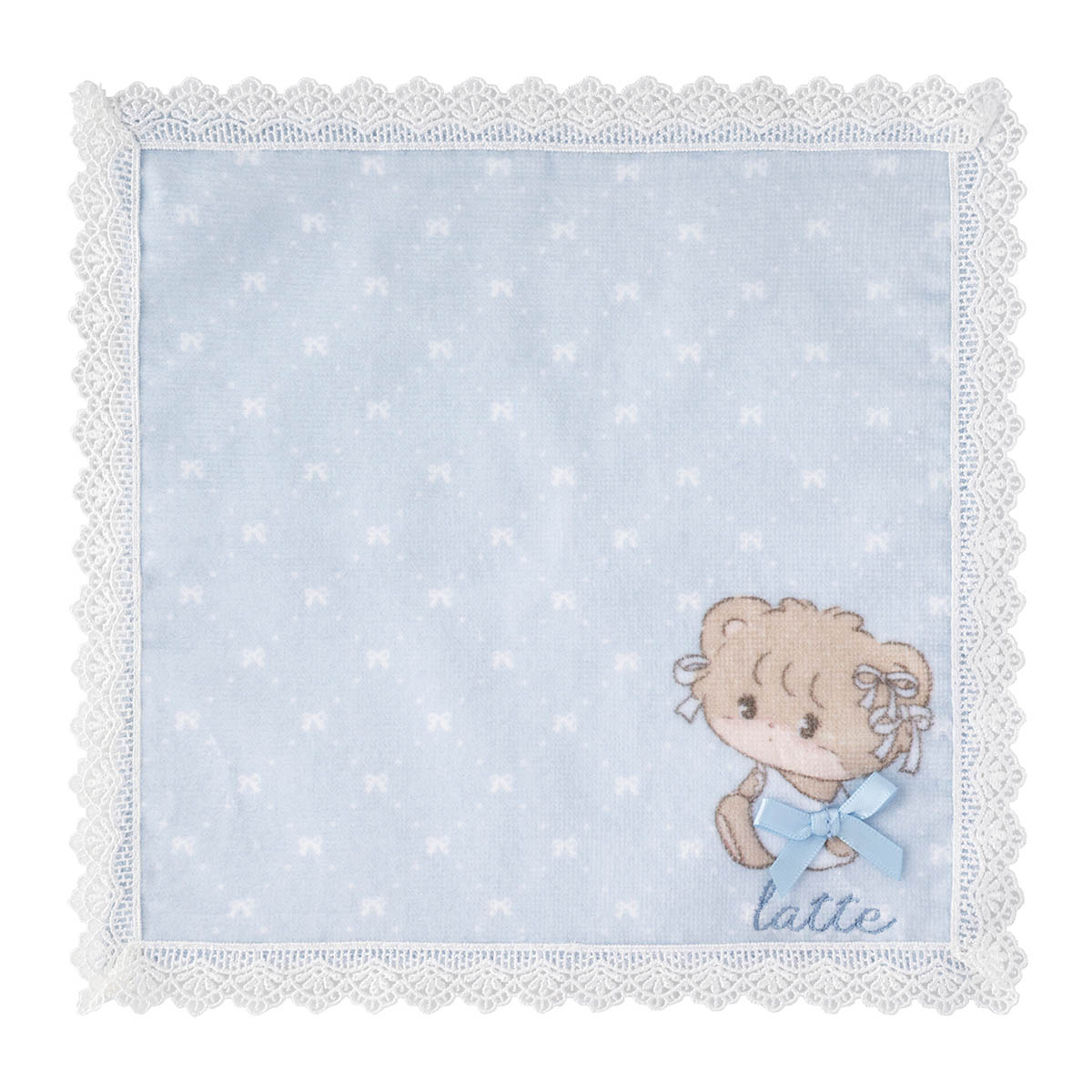 Lil ala mode レース付きハンドタオル（ラテ）