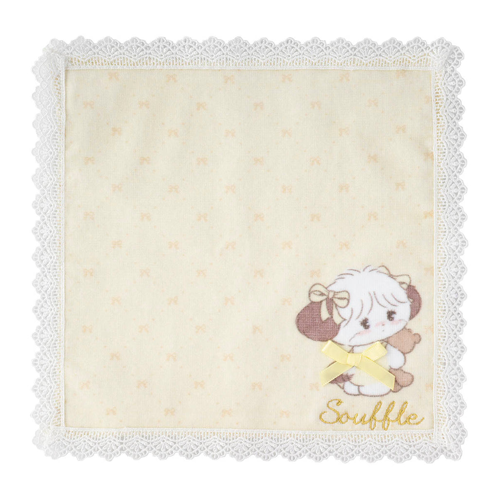 Lil ala mode レース付きハンドタオル（スフレ）