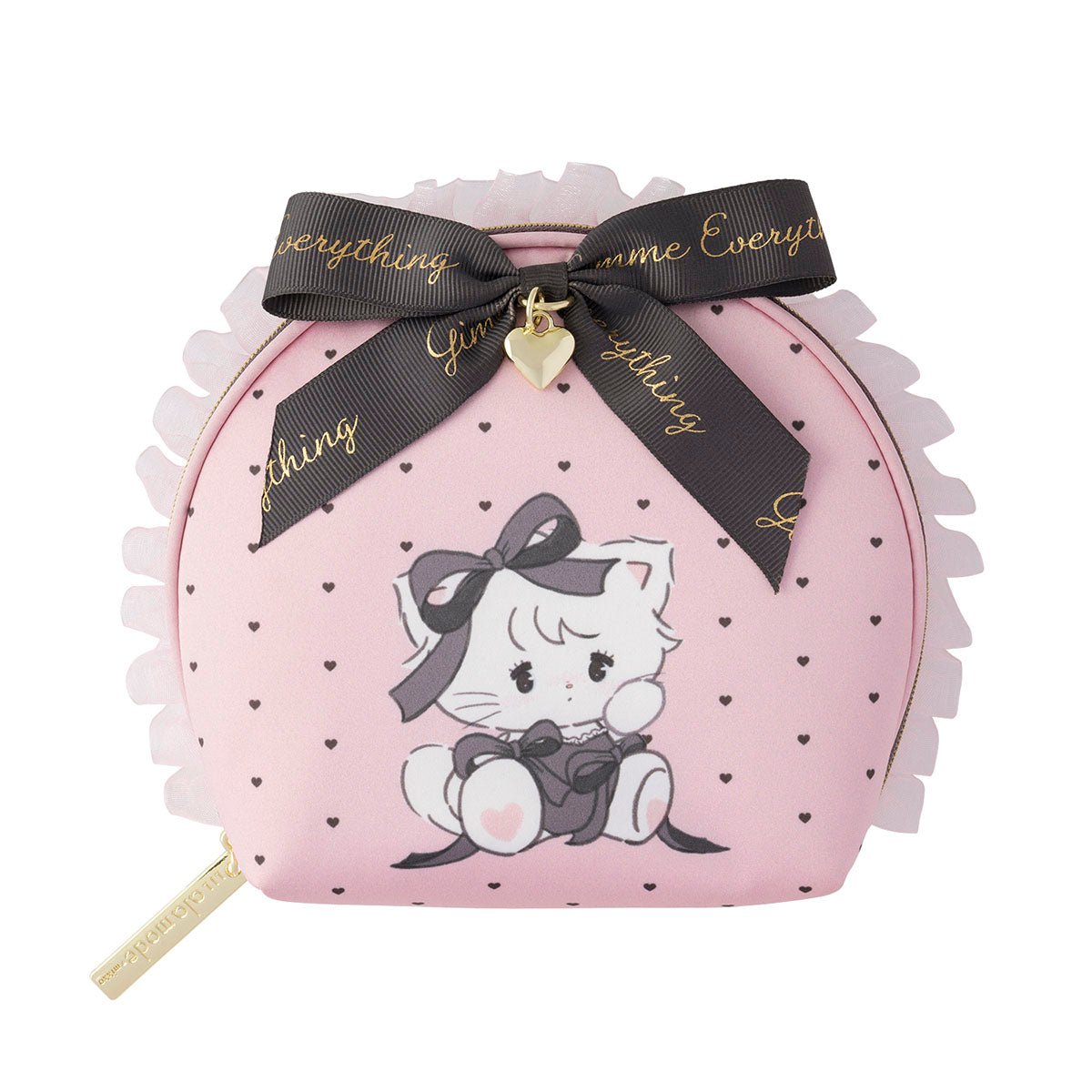 Lil ala mode リボン付きポーチ（ブラックスタイルムース）