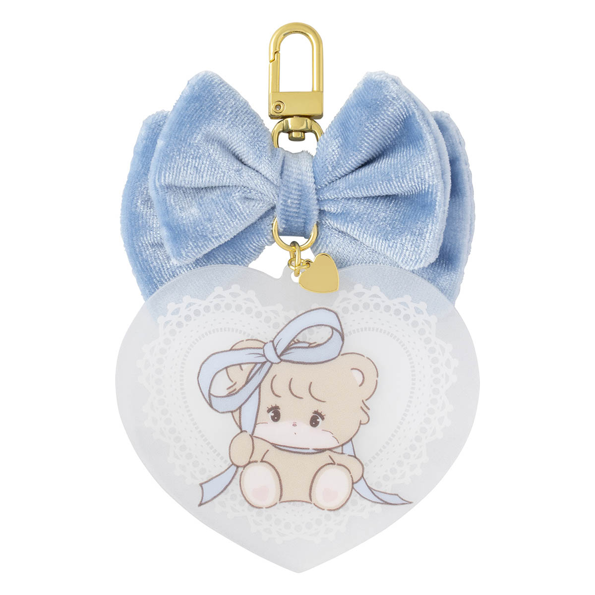 Lil ala mode ベロアリボン付きアクリルキーホルダー（ラテ）