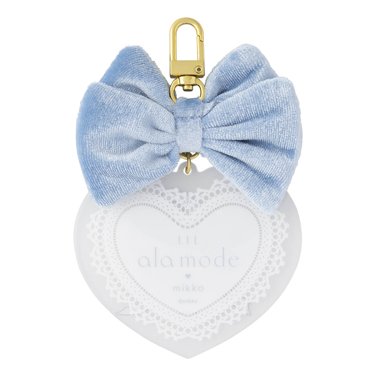 Lil ala mode ベロアリボン付きアクリルキーホルダー（ラテ）