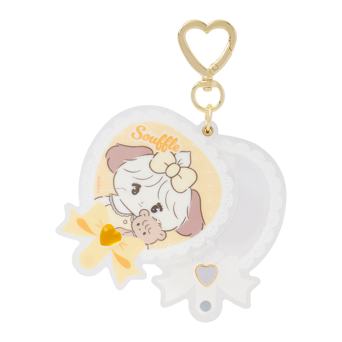 Lil ala mode うちわ型♡スライドフォトキーホルダー（スフレ）