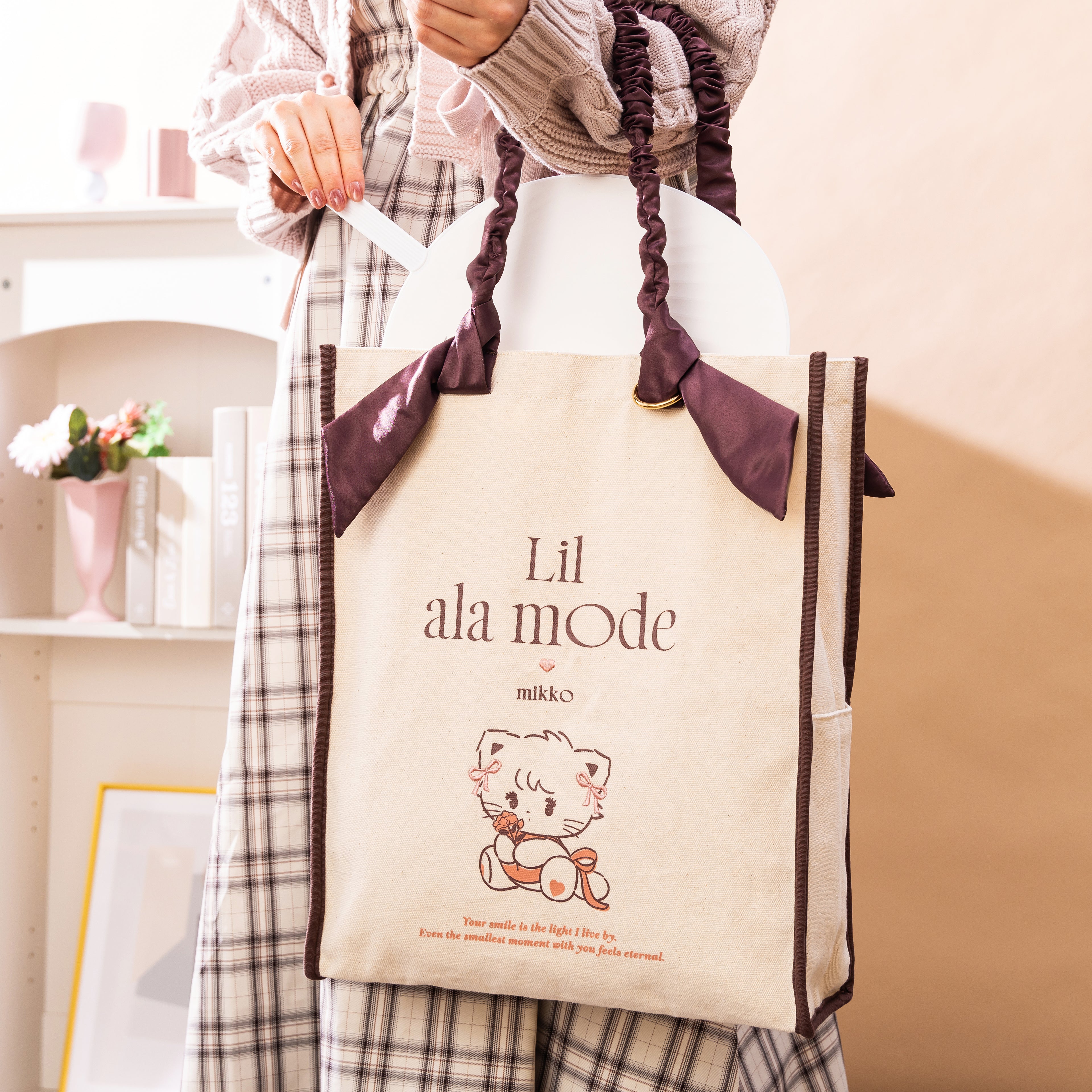 Lil ala mode うちわが入るサイズのトートバッグ