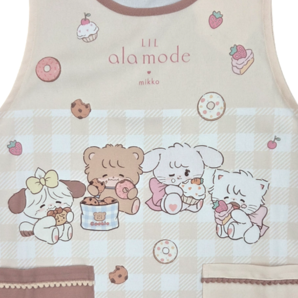 Lil ala mode スウィーツチェックエプロン