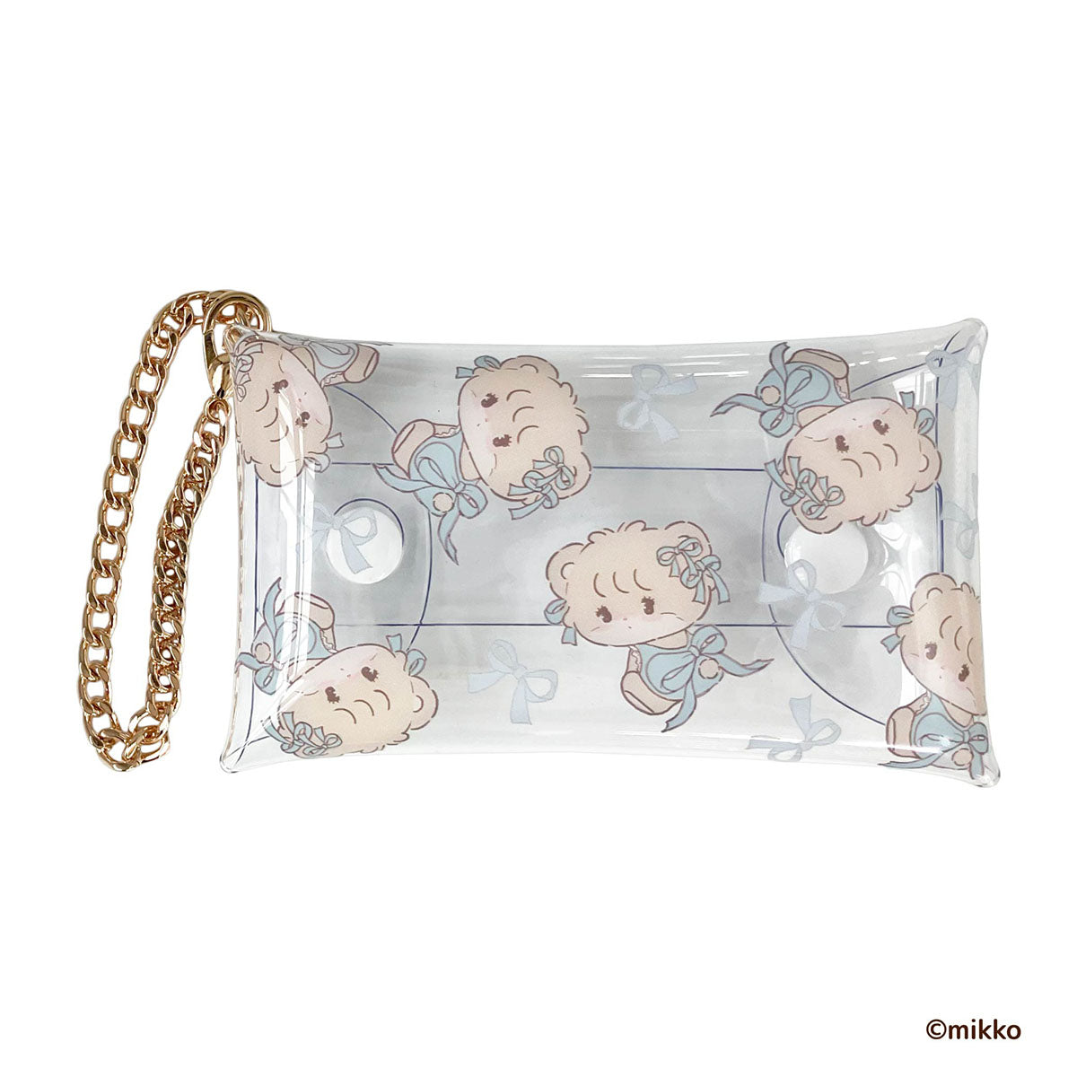 Lil ala mode チェーン付きクリアマルチケースS（ラテ）