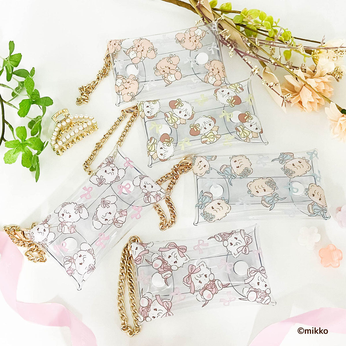 Lil ala mode チェーン付きクリアマルチケースS（ナッツ）